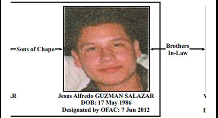 Jesús Alfredo Guzmán Salazar, hijo del "Chapo", quien fue secuestrado el lunes pasado y que el viernes habría sido liberado. (Foto Prensa Libre: AFP).