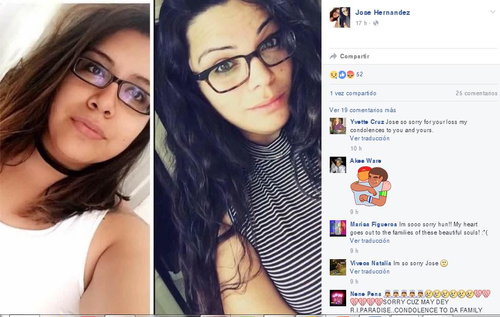 Mercedez Flores y Amanda Alvear, murieron el domingo en un ataque a una discoteca de Orlando, Florida. (Foto Prensa Libre: Tomada de la cuenta de Facebook José Hernández)