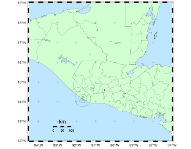 El epicentro del sismo se localizó entre los departamentos de Suchitepéquez y Retalhuleu. (Foto: Insivumeh)