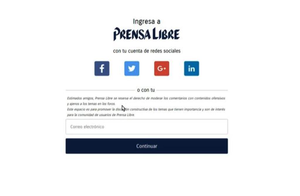 Es posible ingresar con Facebook, Twitter, Google+, LinkedIn y correo electrónico para comentar. (Foto Prensa Libre: Youtube)