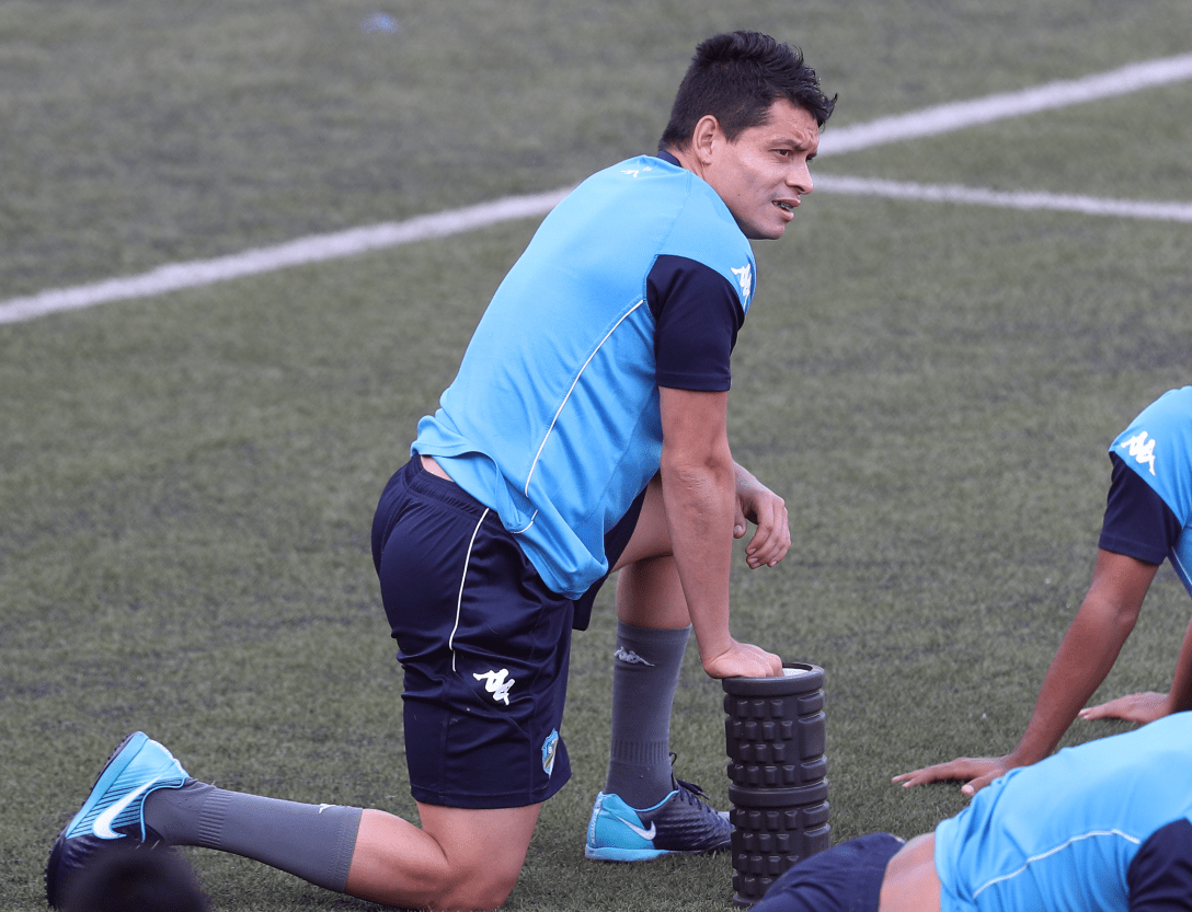 El delantero de Comunicaciones Robin Betancourth fue determinante en la serie frente a Xelajú MC, para estar en la gran final del Apertura 2018. (Foto Prensa Libre: Carlos Vicente)