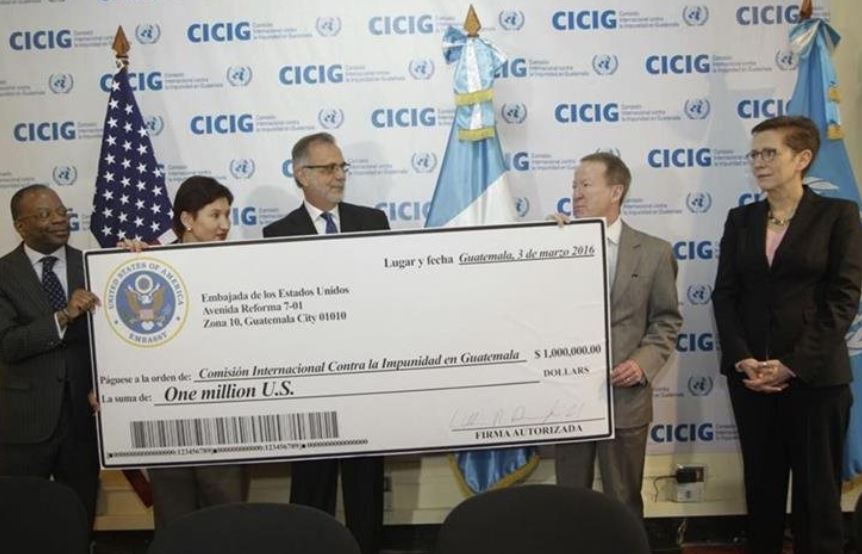 Estados Unidos ha entregado fondos a la Cicig como en el 2016 cuando realizó un aporte de US$1 millón para abrir nueva sede de investigación. (Foto Prensa Libre: Hemeroteca)