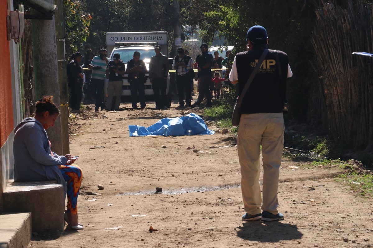Lugar donde murió baleado Humberto Hernández Asturias, en Chimaltenango. (Foto Prensa Libre).