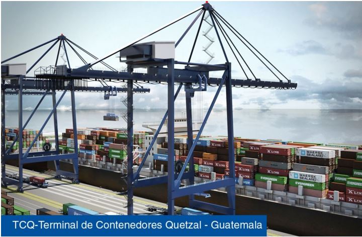Panorámica de la Terminal de Contenedores Quetzal. (Foto Prensa Libre: Tomada de TCQ.com)