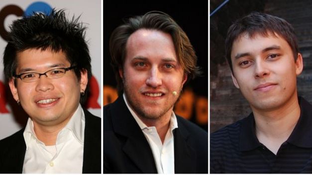 Steve Chen, Chad Hurley y Jawed Karim fueron los creadores de la primera versión de YouTube. (Foto Prensa Libre: Getty Images/Jawed Karim)