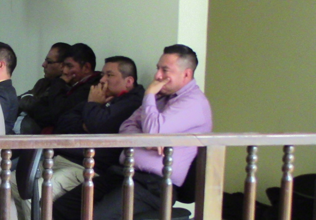 Los cuatro sindicados de la muerte de un hombre en Huehuetenango. (Foto Prensa Libre: Mike Castillo).