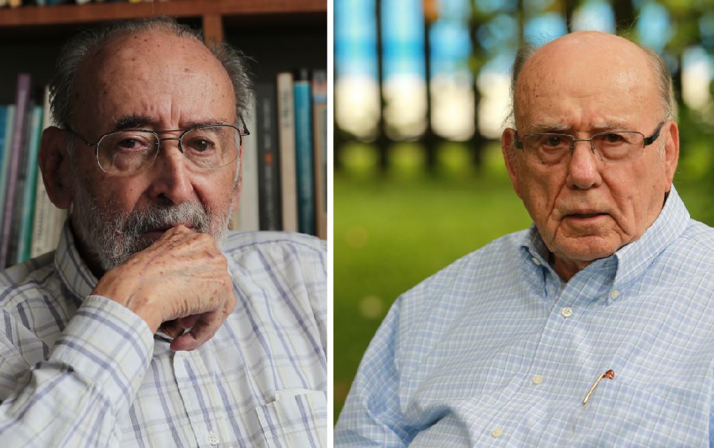 Edelberto Torres-Rivas y Armando de la Torre dos estudiosos de la realidad nacional. (Foto Prensa Libre)