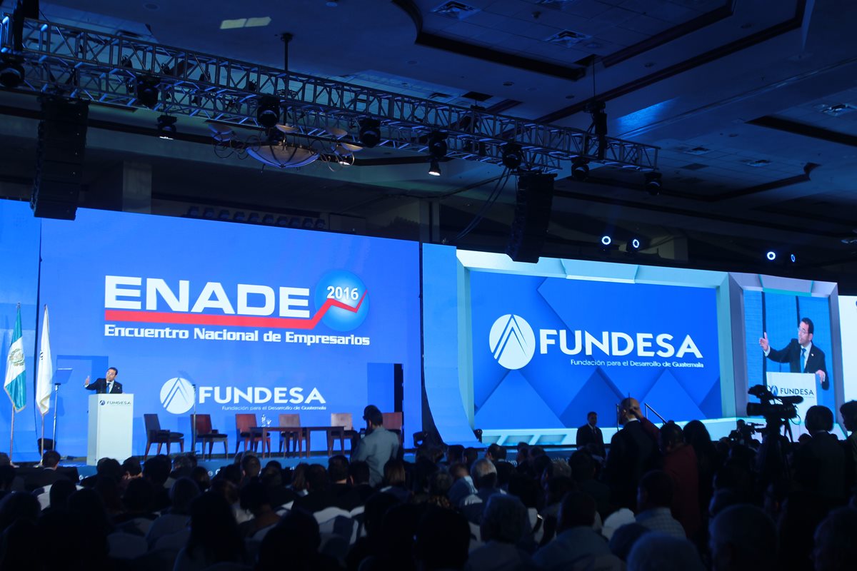 El Encuentro Nacional de Empresarios abordó el desarrollo de las ciudades intermedias.(Foto Prensa Libre: Álvaro Interiano)