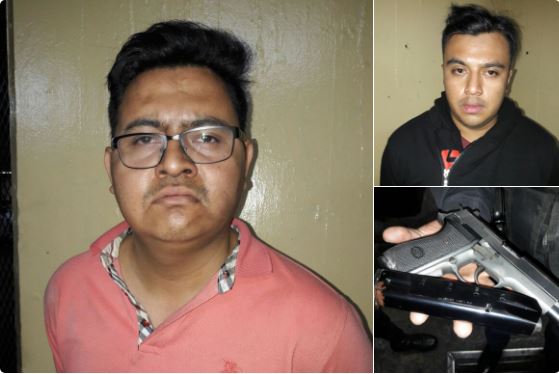 La PNC reportó la detención de dos personas que dispararon a un autopatrulla cuando circulaba por la zona 9. (Foto Prensa Libre: PNC)
