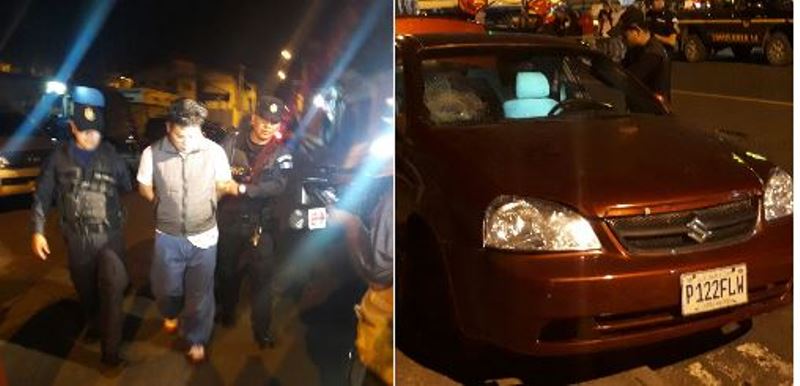 La PNC capturó a José Luís Guillermo Pérez Zelada, de 37 años, por trasladar restos humanos a bordo de un automóvil. Foto Cortesía: PNC.