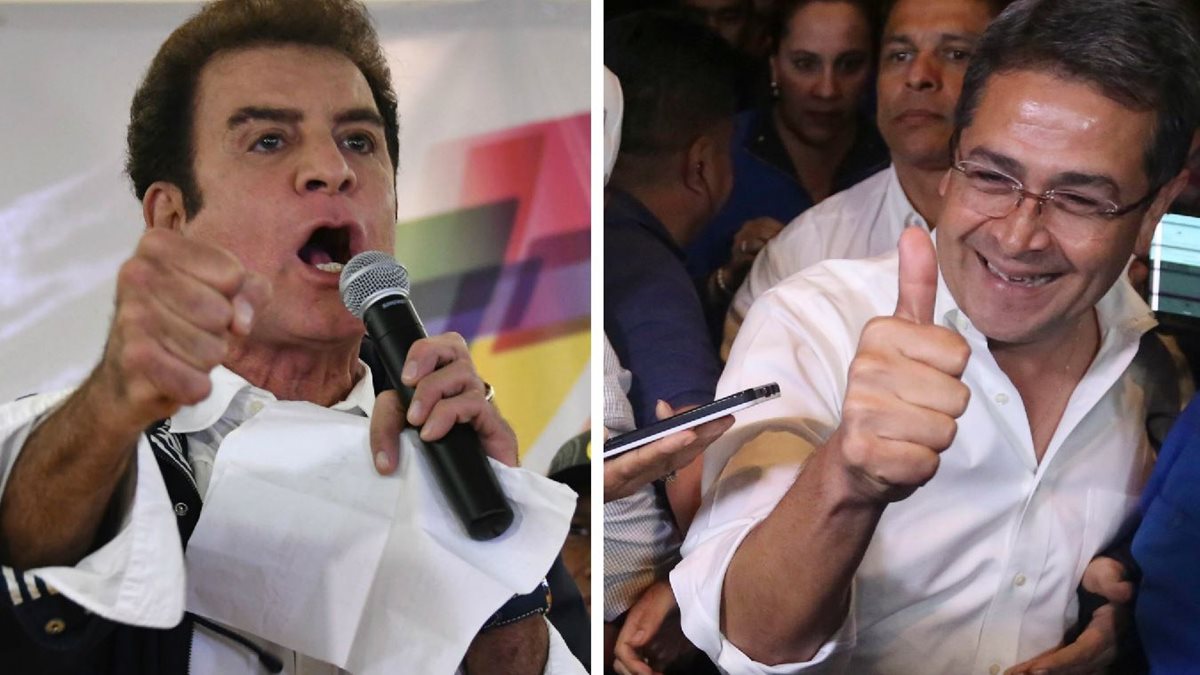 Los resultados de los votos entre los candidatos Salvador Nasralla y Juan Orlando Hernández sin estrechos. (Foto Prensa Libre: AFP )