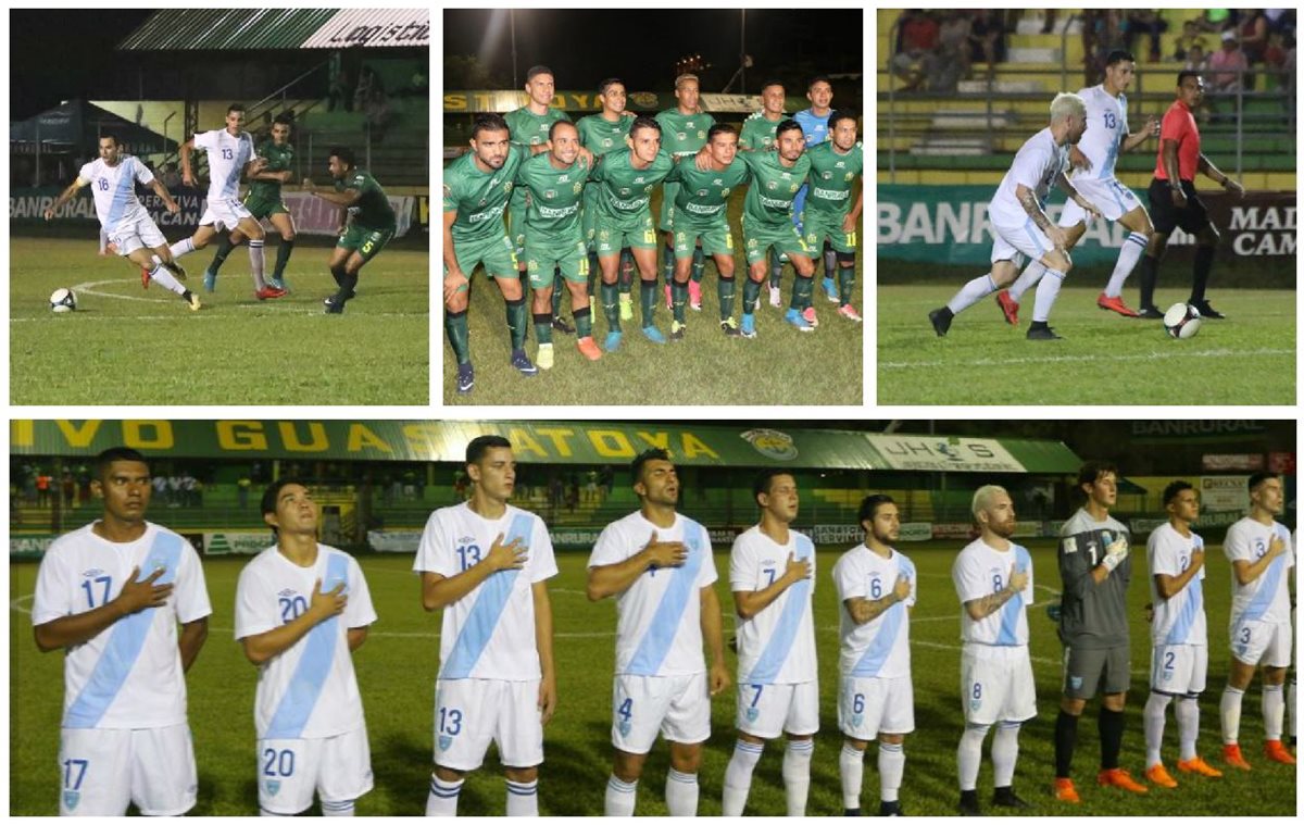 El combinado nacional empató 1-1 contra el campeón Guastatoya en el David Cordón Hichos. (Foto Prensa Libre: Hugo Oliva)
