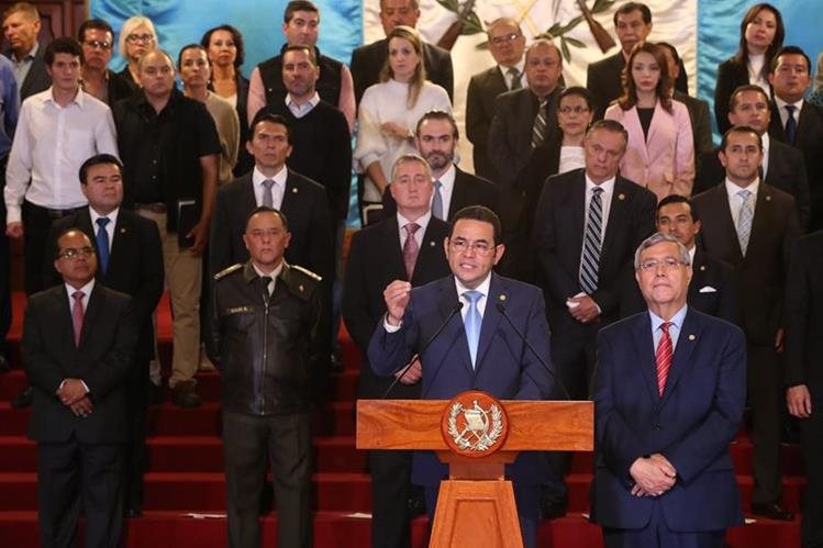 El presidente Jimmy Morales anunció el fin anticipado del mandato de la Cicig el pasado 7 de enero. (Foto Prensa Libre: Hemeroteca PL)
