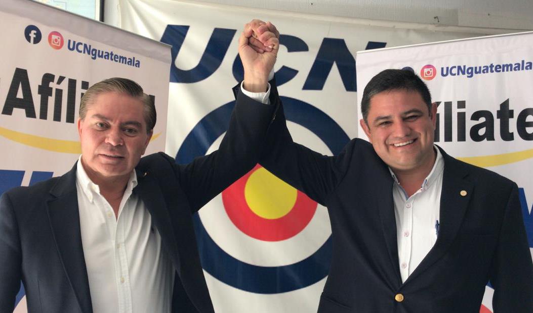 Mario Estrada y Javier Castillo son los candidatos a presidente y vicepresidente por la UCN. (Foto Prensa Libre: Óscar Rivas)