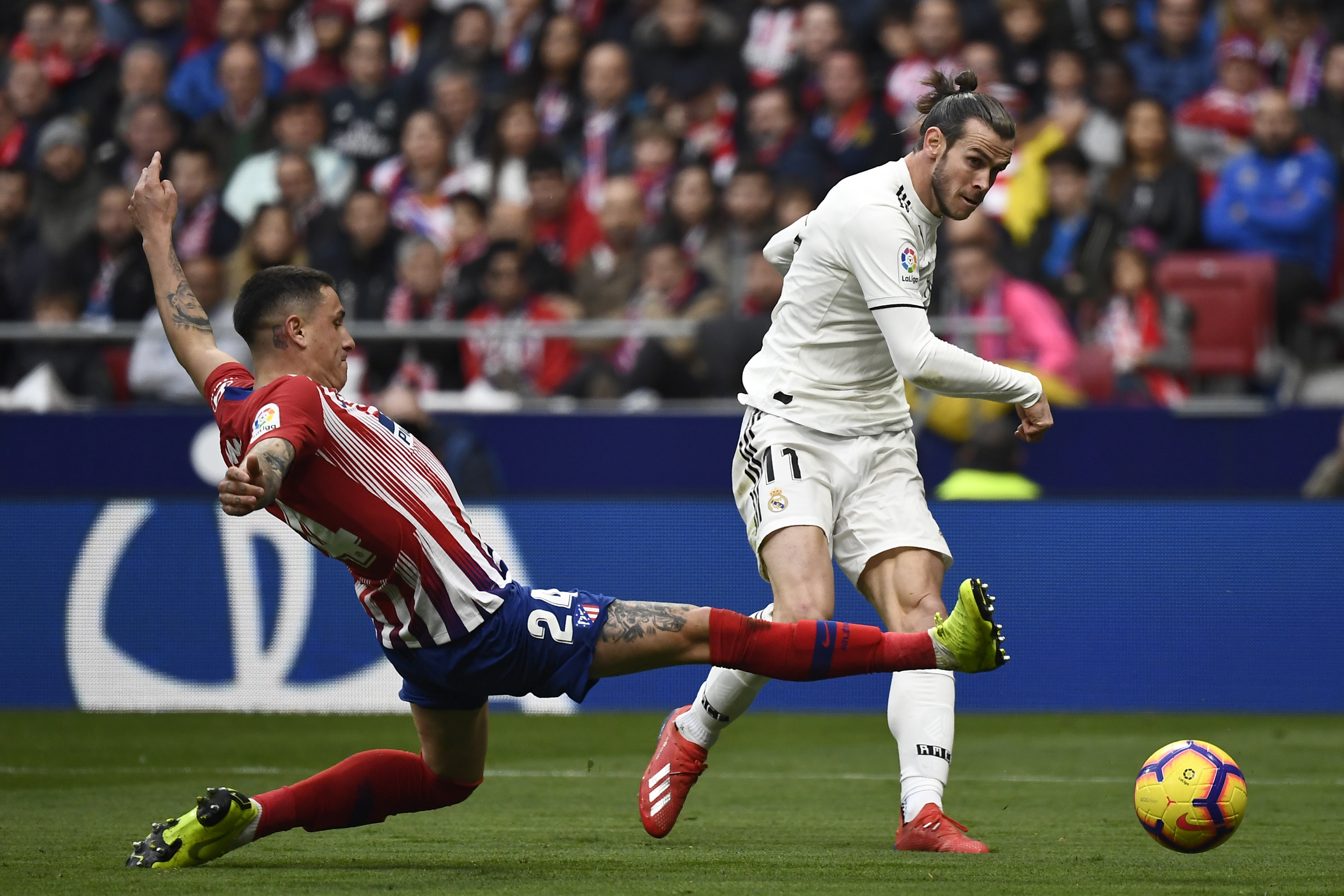 Gareth Bale cerró la cuenta para el Real Madrid en la victoria frente al Atleti. (Foto Prensa Libre: AFP)