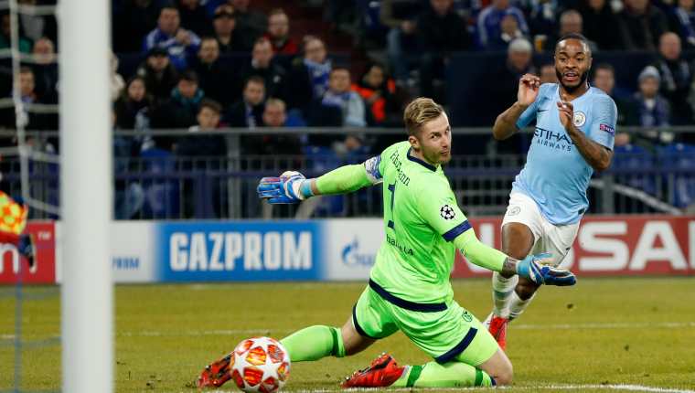 Raheem Sterling anotó el tanto de la victoria del Manchester City contra el Schalke. (Foto Prensa Libre: AFP)