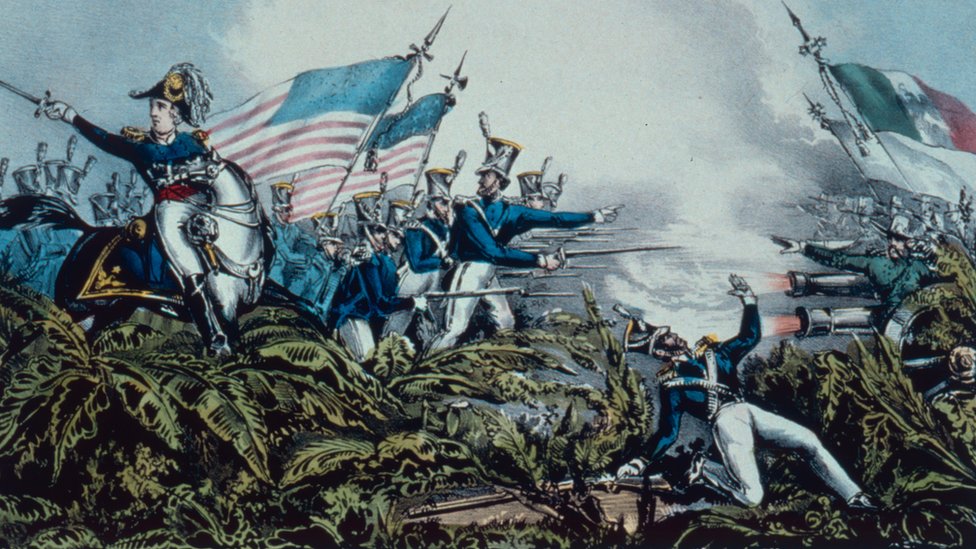Estados Unidos y México sostuvieron una guerra que culminó en 1848 con la victoria de las fuerzas estadounidenses.