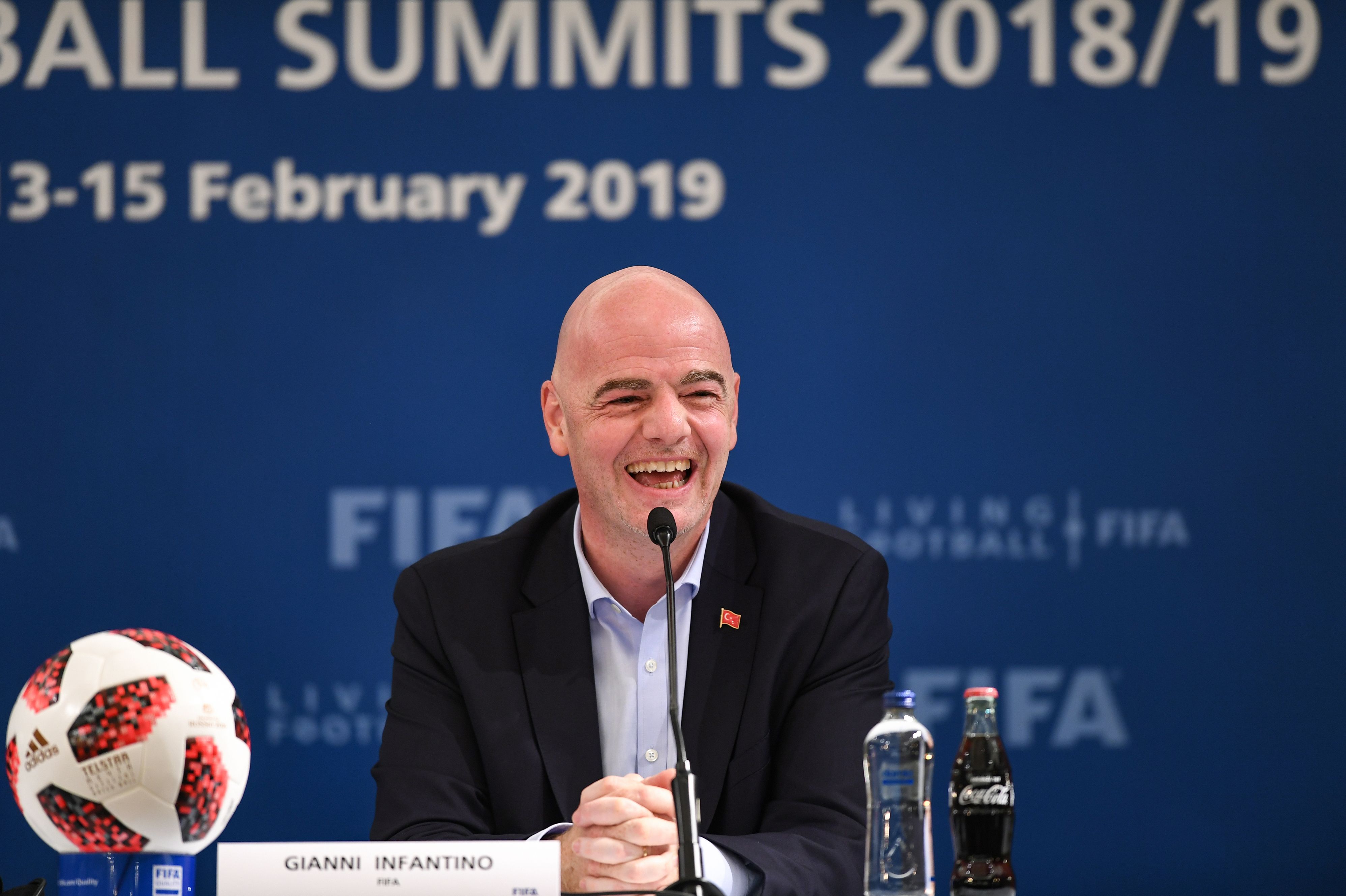 El presidente de la Fifa, Gianni Infantino, espera que el Mundial de Qatar tenga 48 selecciones. (Foto Prensa Libre: AFP)