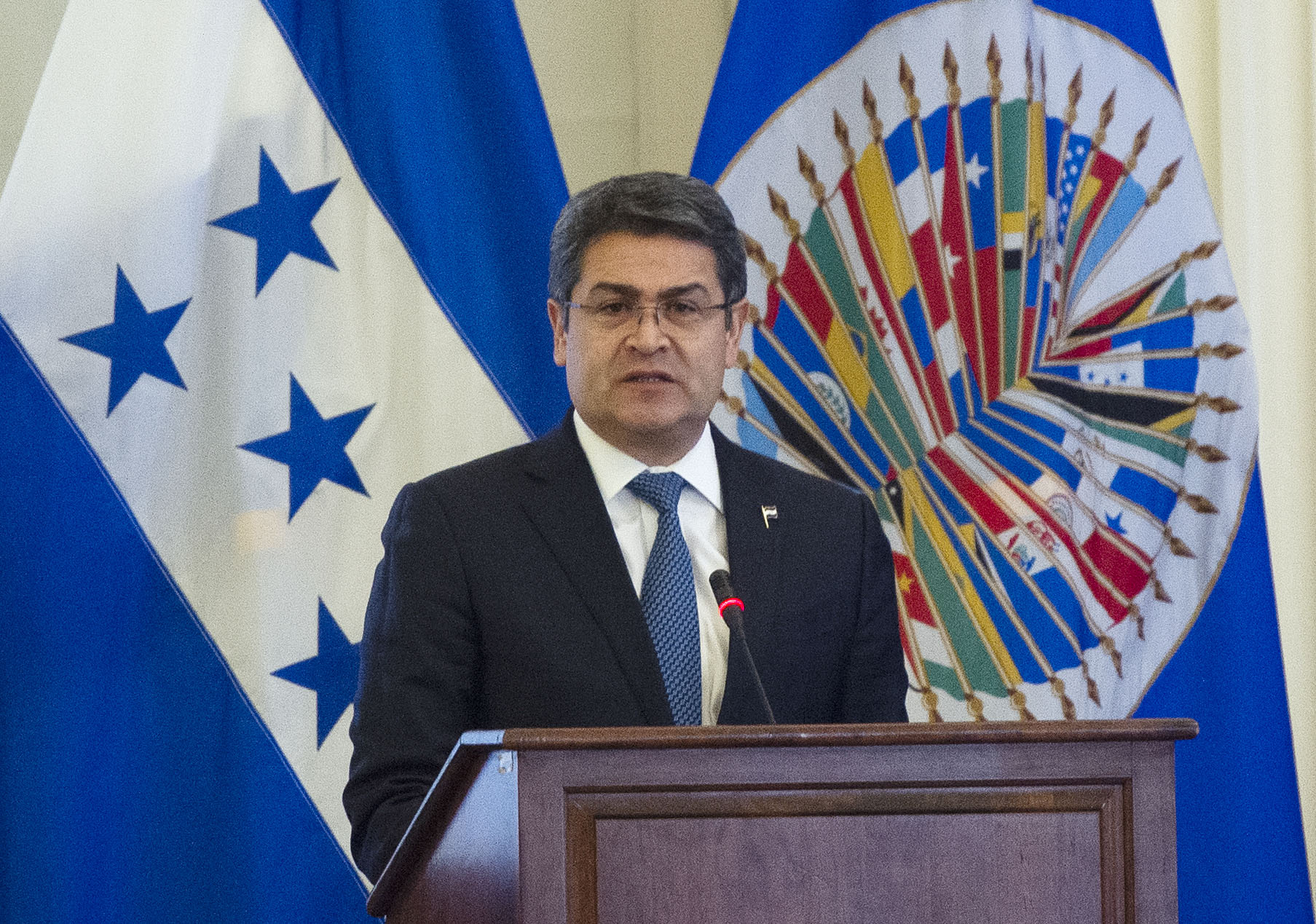 Juan Orlando Hernández, presidente de Honduras elegido por un segundo periodo. (Foto Prensa Libre: AFP)