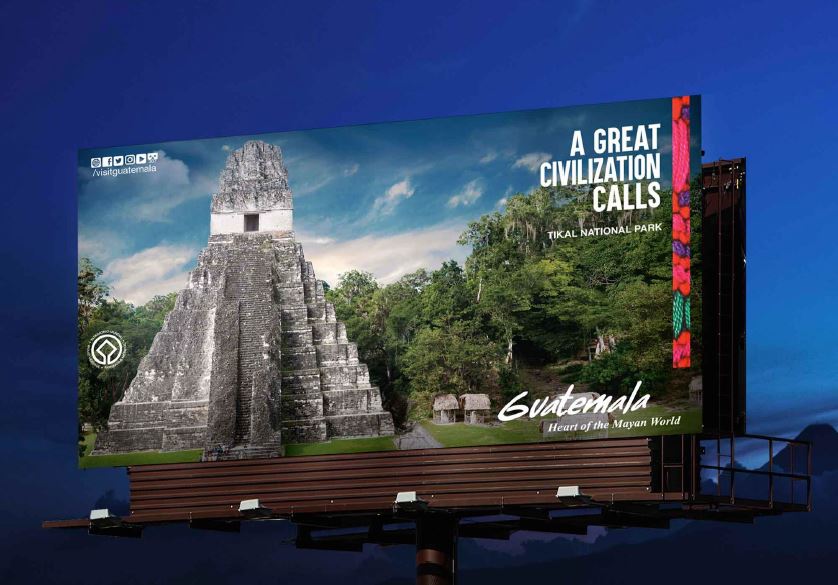 La campaña internacional incluye publicaciones en varios tipos de medios incluyendo exteriores. (Foto Prensa Libre: Inguat)