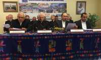 Obispos de la Conferencia Episcopal hablan a la prensa. (Foto Prensa Libre: Luis Sajché)