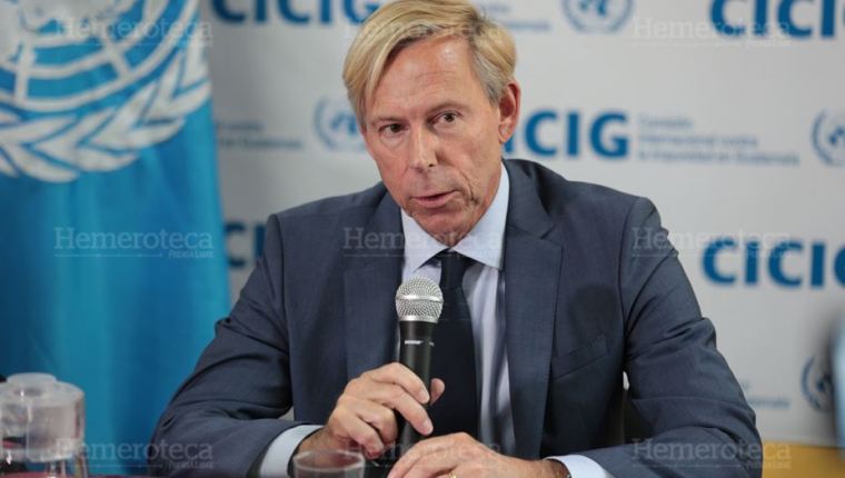 El embajador de Suecia, Anders Kompass, durante la donación de US$9 millones para la Cicig en enero del 2018, actividad en al cual el Gobierno asegura que habló mal de los guatemaltecos. (Foto Prensa Libre: Hemeroteca PL)


