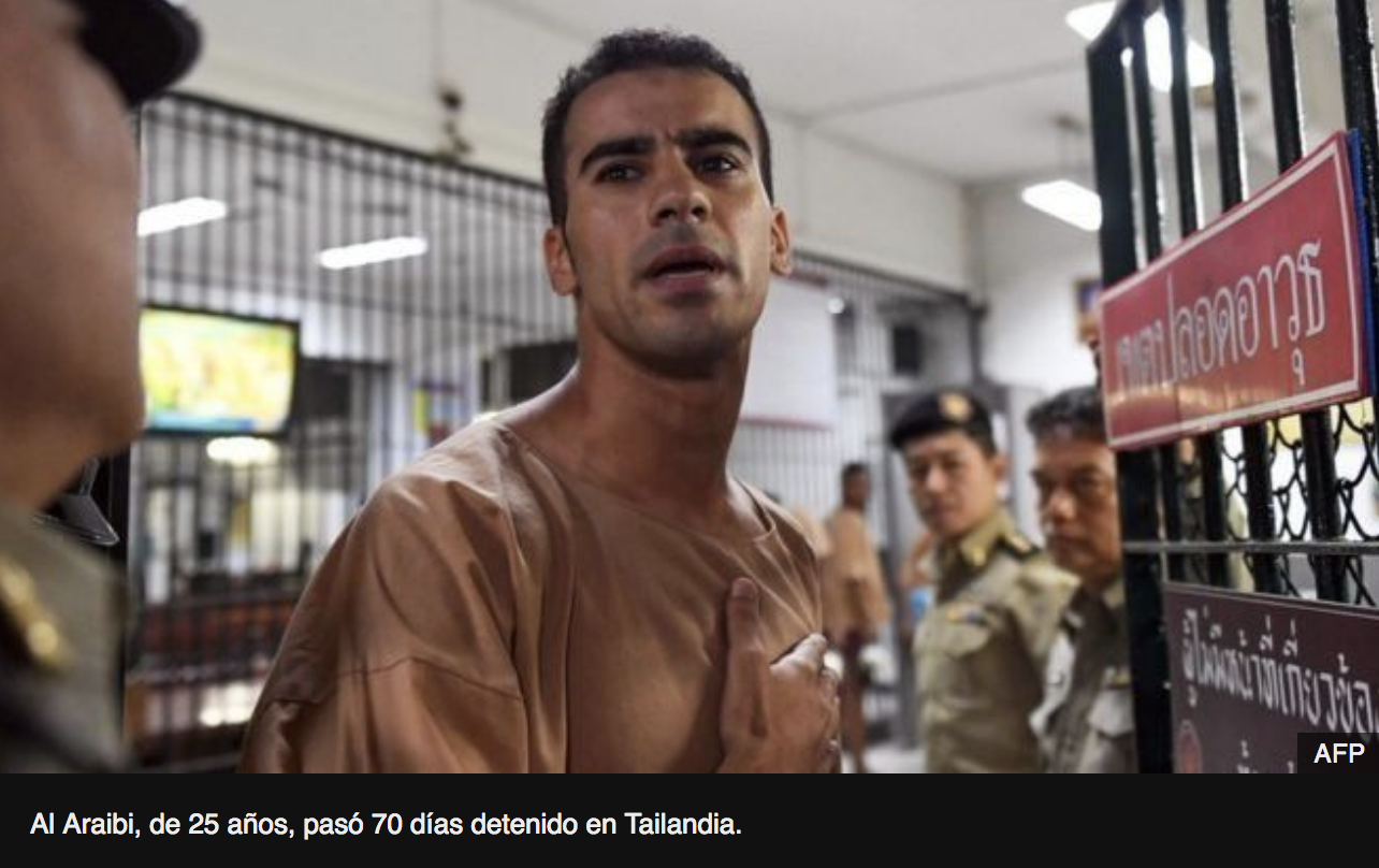Al Araibi, de 25 años, pasó 70 días detenido en Tailandia. AFP
