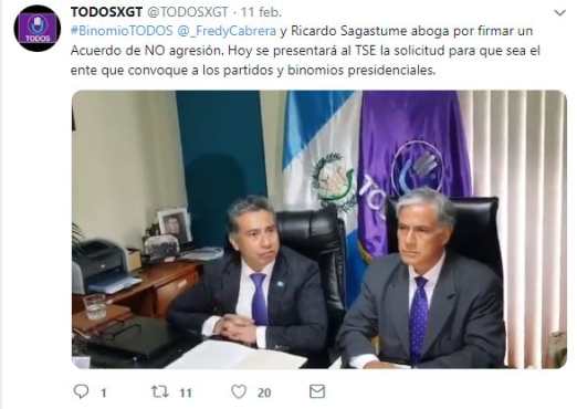 Fredy Cabrera, del partido TODOS, abogó por dos candidatas con obstáculos legales. 