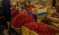 La caja de tomate se cotizó en Q187 en el Mercado La Terminal de la zona 4 y en julio registró un incremento, según los reportes del Maga e INE. (Foto Prensa Libre: Hemeroteca) 