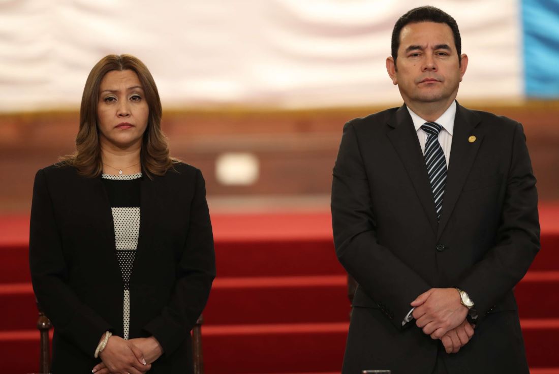 Jimmy Morales, presidente de la República, y su esposa Patricia Marroquín. (Foto Prensa Libre: Hemeroteca PL)