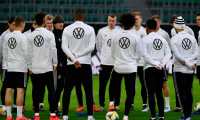 Germany's head coach Joachim Loew oversees a training session on the eve of the friendly football match Germany v Serbia in Wolfsburg on March 19, 2019. (Photo by Tobias SCHWARZ / AFP)