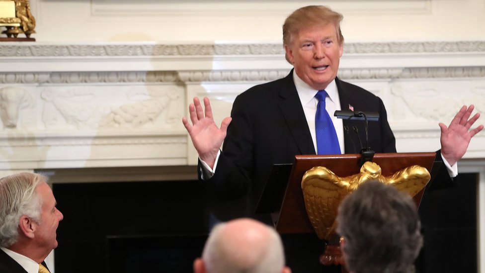 Sobre la situación en Venezuela, Trump ha reiterado que "todas las opciones están sobre la mesa". GETTY IMAGES