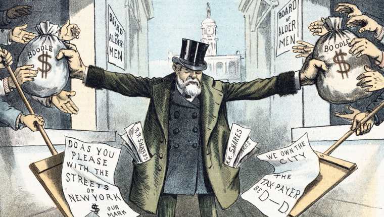 Una de las muchas caricaturas políticas del siglo XIX que criticaron la corrupción y el poder monopólico de Jay Gould.