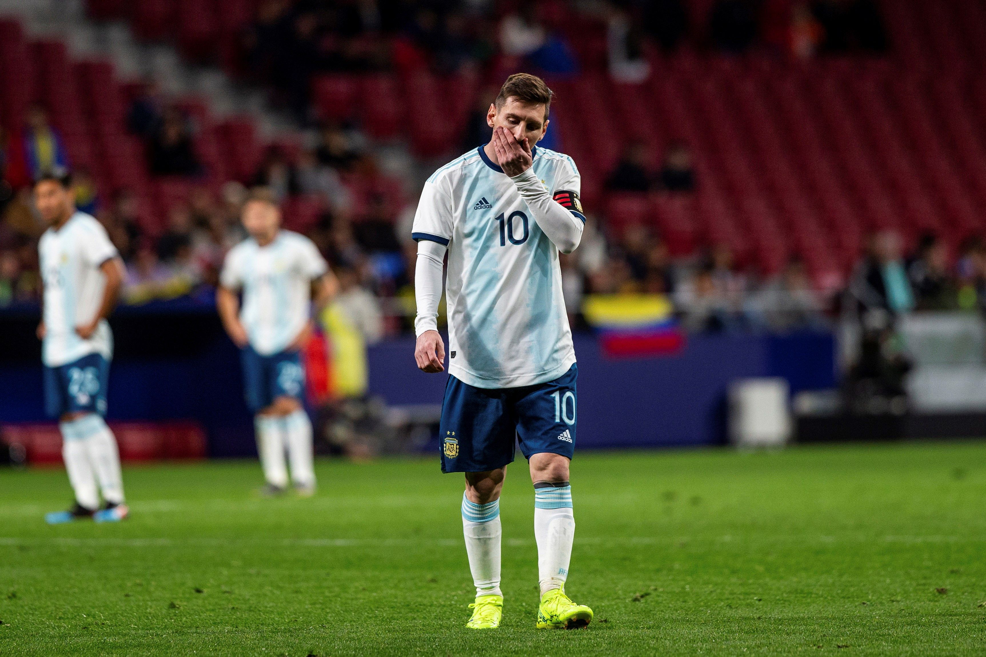 El delantero de Argentina Leo Messi durante el encuentro amistoso que Argentina y Venezuela disputan esta noche en el estadio Wanda Metropolitano, en Madrid. (Foto Prensa Libre: EFE)