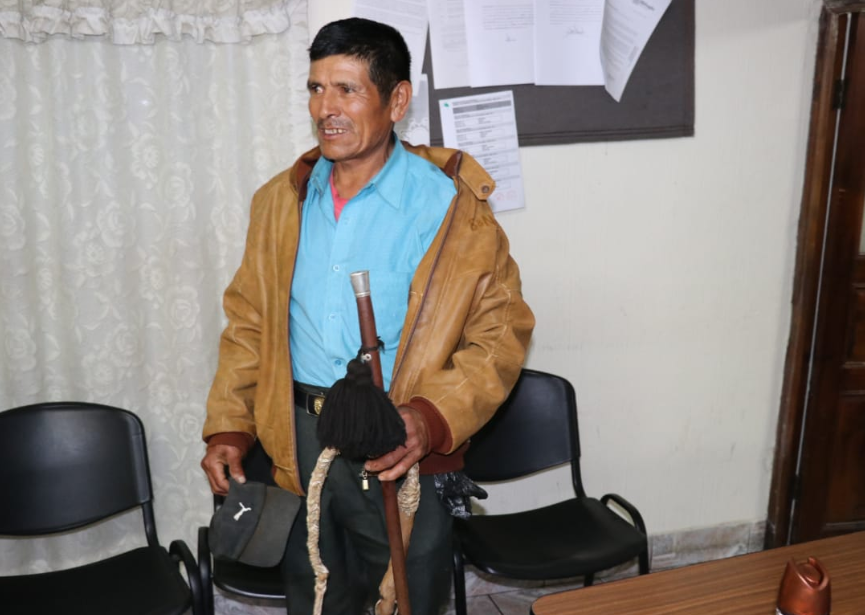Diego Sicaj, segundo alcalde comunitario de Xetzá, Cunén, fue liberado este miércoles 5 de marzo. (Foto Prensa Libre: Héctor Cordero).