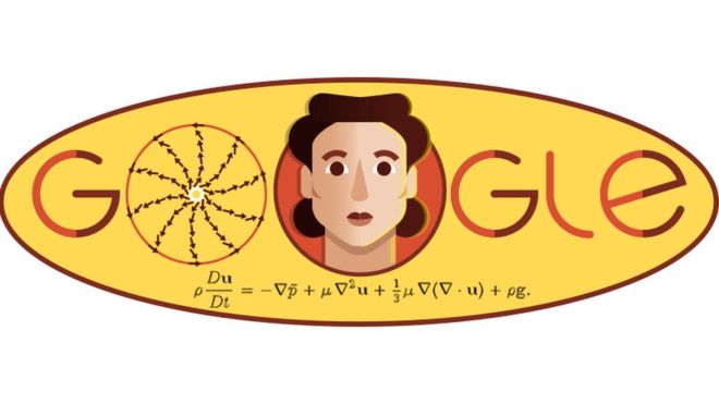 El Doodle de Google homenajea a Olga Ladyzhenskaya e incluye la ecuación Navier-Stokes, por la que es conocida. (Foto Prensa Libre: Google)