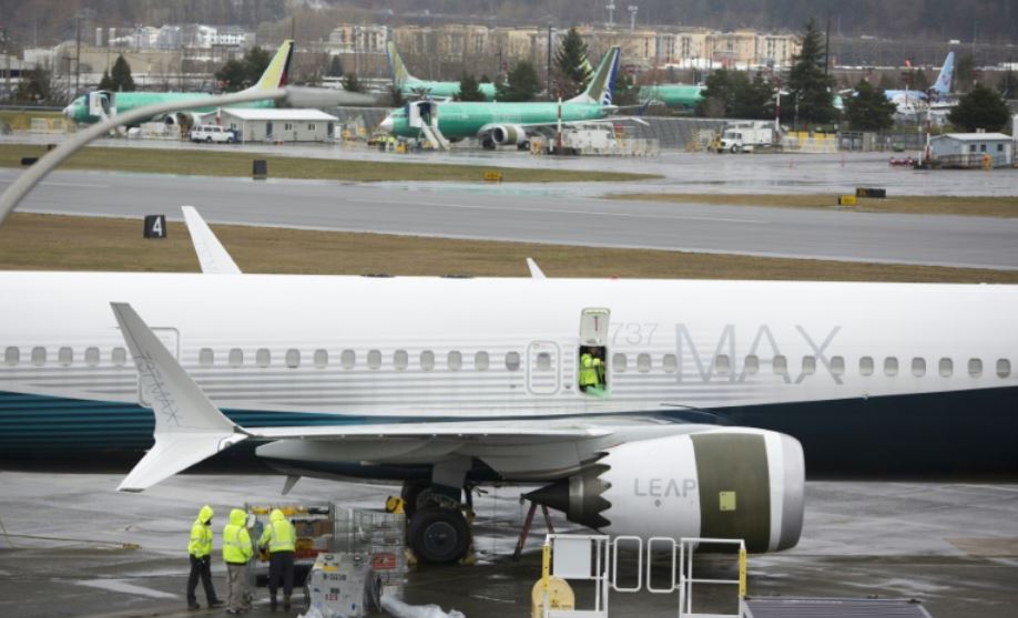 Un avión Boeing 737 MAX en la fábrica de Washington EE. UU. (Foto Prensa Libre: AFP)
