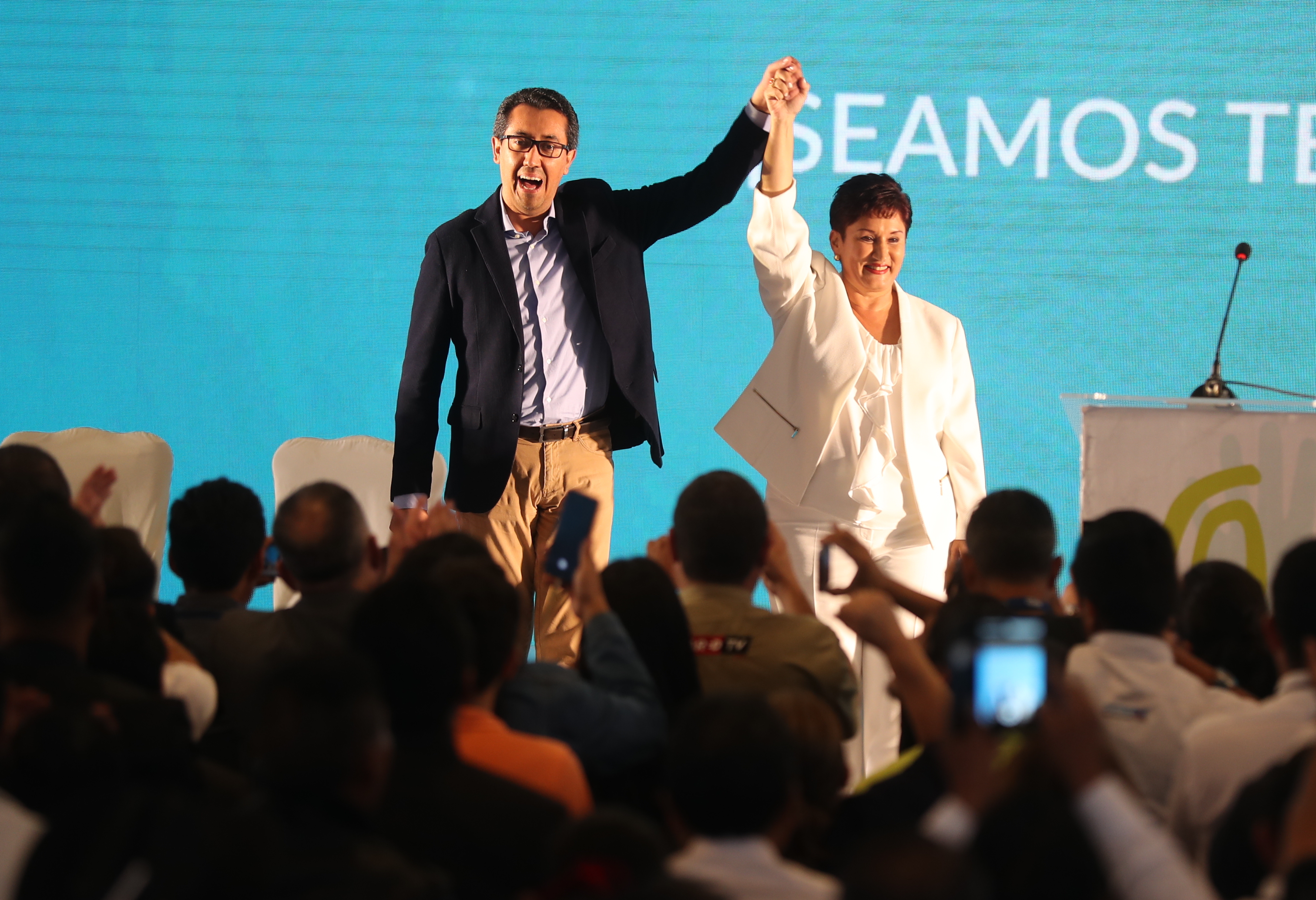 La exfiscal Thelma Aldana y el economista Jonathan Menkos fueron proclamados como binomio presidencial del Movimiento Semilla el 10 de marzo. (Foto Prensa Libre: Hemeroteca PL)