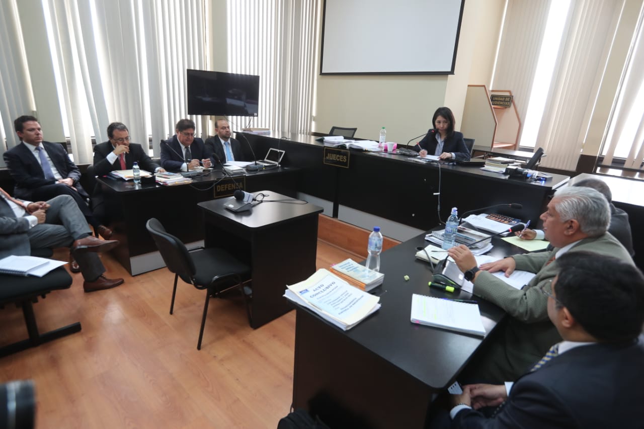 En el Juzgado de Mayor Riesgo D, a cargo de Erika Aifán, se reanudó la audiencia intermedia a Rodrigo Arenas y Andrés Botrán, por financiamiento electoral. (Foto Prensa Libre: Érick Ávila)