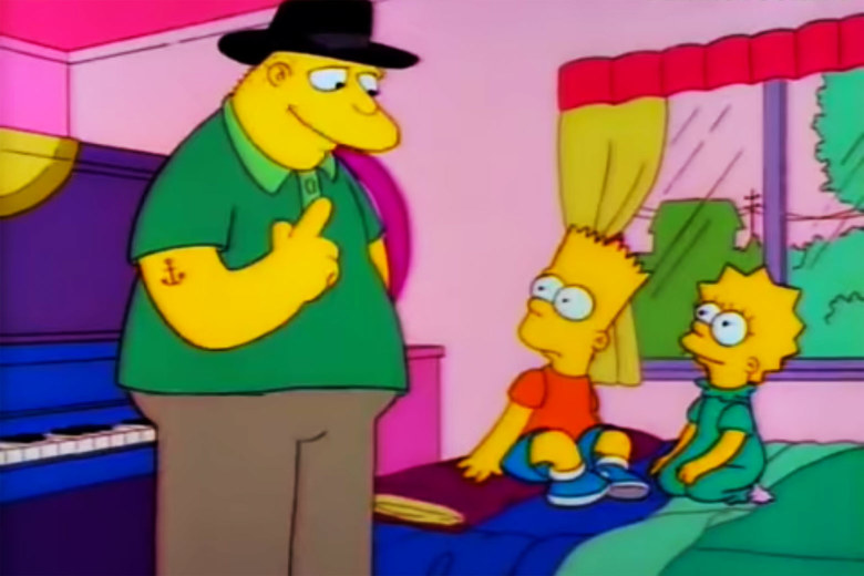 Leon Kompowsky, un personaje en Los Simpson que aseguraba ser Michael Jackson, junto a Bart y Lisa. (Foto Prensa Libre: The Simpons/Fox)
