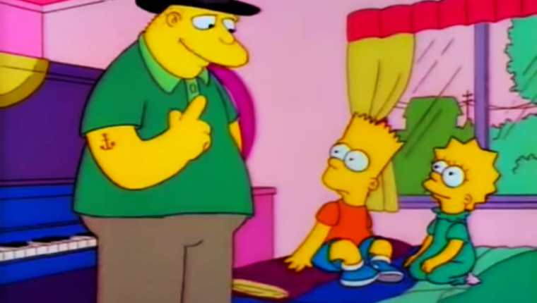 Leon Kompowsky, un personaje en Los Simpson que aseguraba ser Michael Jackson, junto a Bart y Lisa (Foto Prensa Libre: The Simpons / Fox).