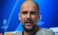 Manchester City's Spanish manager Pep Guardiola attends a press conference at City Football Academy in Manchester, north west England on April 16, 2019, the eve of their UEFA Champions League quarter final second leg football match against Tottenham Hotspur. (Photo by Lindsey PARNABY / AFP)