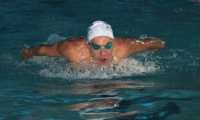 El nadador quetzalteco se ha especializado en los 200 metros estilo mariposa que le ha permitido competir en tres mundiales de natación. (Foto Prensa Libre: Raúl Juárez)