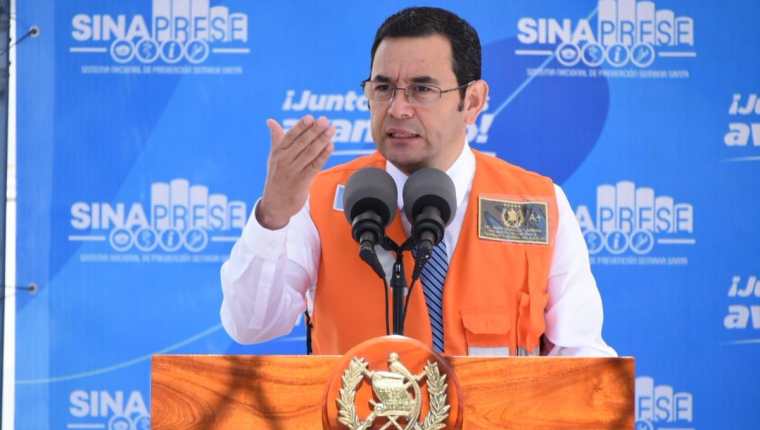 Jimmy Morales, presidente, volvió a cuestionar al TSE por sus actuaciones en el proceso electoral. (Foto Prensa Libre: Gobierno de Guatemala)