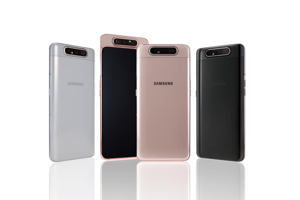 El Galaxy A80 tiene diferentes colores. (Foto Prensa Libre: Samsung)