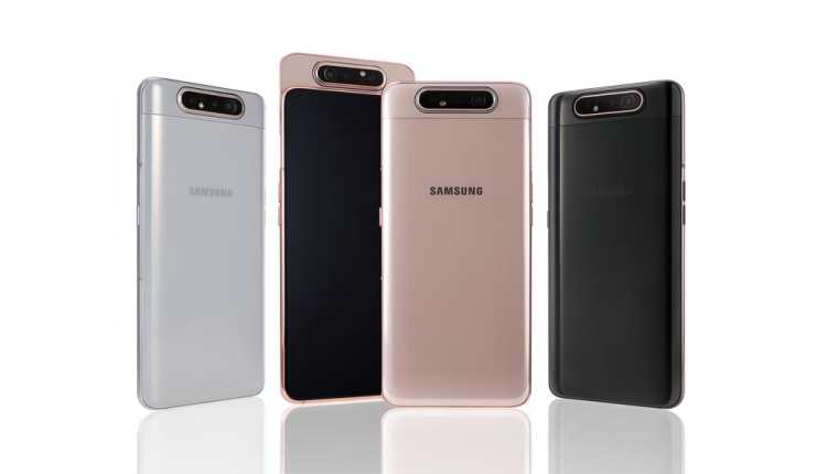 El Galaxy A80 tiene diferentes colores. (Foto Prensa Libre: Samsung).