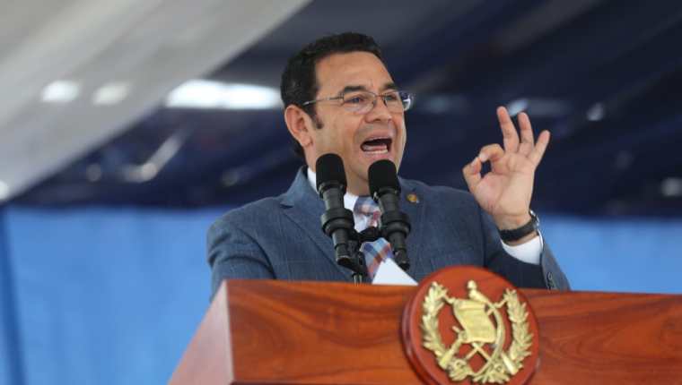 El presidente Jimmy Morales abogó por la candidata presidencial Zury Ríos. (Foto Prensa Libre: Esbin García)