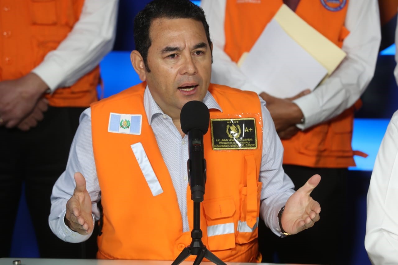 El presidente Jimmy Morales se refirió al proceso electoral en la exposición de resultados de Semana Santa. (Foto Prensa Libre: Esbin García) 