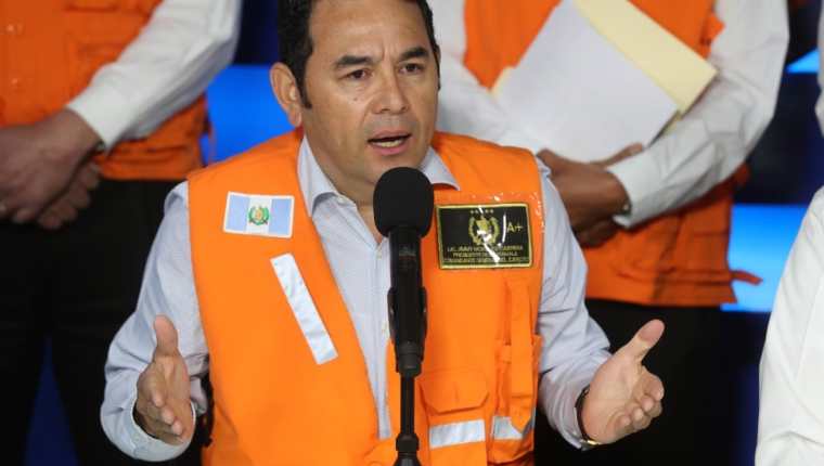 El presidente Jimmy Morales se refirió al proceso electoral en la exposición de resultados de Semana Santa. (Foto Prensa Libre: Esbin García) 