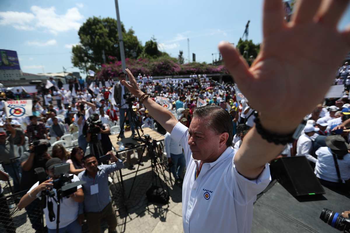 Mario Estrada, en el lanzamiento de su campaña presidencial, el 23 de marzo del 2019. Menos de un mes después sería detenido en EE. UU. (Foto Prensa Libre: Hemeroteca PL)